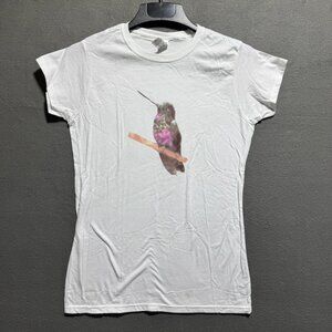 Hummingbird White T-shirt Women's Size Large